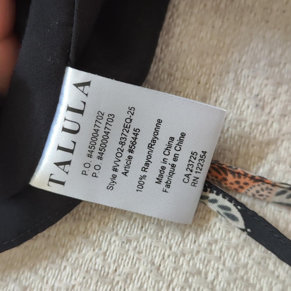 Talula Black Floral Midi Dress with Cream & Green Accents - Picture 6 of 8
